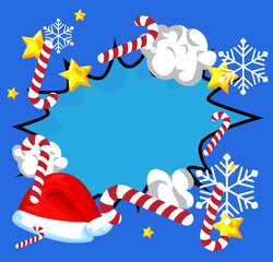 Poster - Christmas Background illustration. Cartoon holiday event poster.