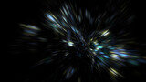 Fototapeta  - Abstract colorful blue and gold lights. Fantastic space background. Digital fractal art. 3d rendering.
