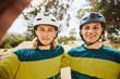 © Clement C/peopleimages.com - Cycling selfie, fitness and friends in nature for sports training, travel adventure and outdoor cardio with bike in Norway. Photo, journey smile and portrait of men with bicycle in the countryside