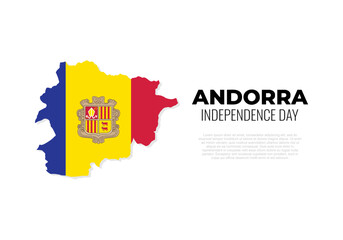 Wall Mural - Andorra independence day banner poster isolated on white background.