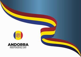 Wall Mural - Andorra independence day banner poster isolated on white background.