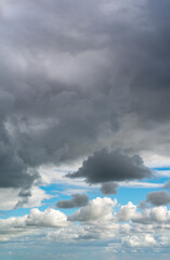 Wall Mural - fantastic soft thunderclouds, sky panorama