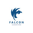 Falcon logo design image, silhouette eagle template illustration