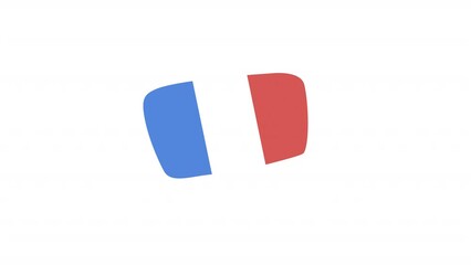 Fototapete - Animated French speech bubble. Flat cartoon style HD video footage. Rectangle textbox element. Speaking shape color illustration on white background with alpha channel transparency for animation