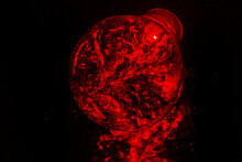 Christmas Light Bulb Glows With Red Fire