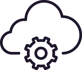 Fototapete - Single line icon of cloud. High quality vector illustration for design, web sites, internet shops, online books etc. Editable stroke in trendy flat style isolated on white background