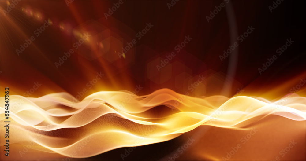 Abstract background wave of yellow futuristic hi-tech grains of sand ...