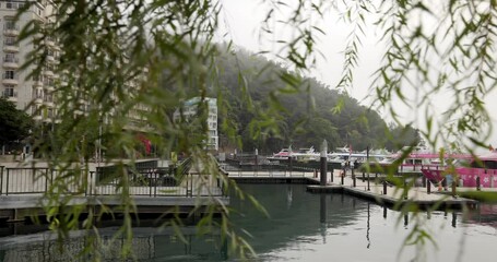 Sticker - Sun moon lake jetty pier in Nantou of Taiwan