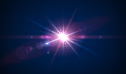 Aufkleber - Colorful flare, iridescent glow vector effect. Abstract prism light reflection, fire blast, colorful flare background. Vector crystal sparkle burst and refraction. Rays with blur and bright sparkles