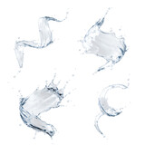 Fototapeta  - Set of pure water splashes. 3d illustration