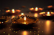 Candels of Diwali the festival of lights , most important festivals within Hinduism.  generative ai   