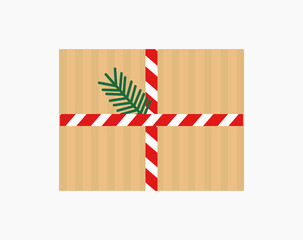 Wall Mural - christmas present isolated on white background.