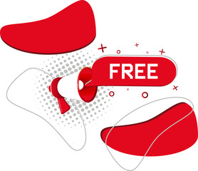Poster - Free. Hand Holding Megaphone With Speech Bubble