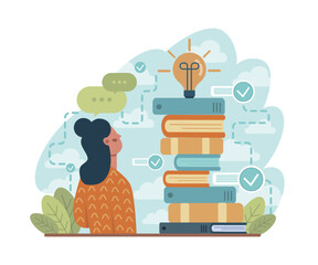 Poster - Education concept. Multidisciplinary and lifelong studying, knowledge