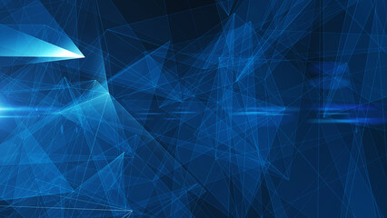 Wall Mural - Mirror background animation, Futuristic mysterious flowing digital particles wave de-focus virtual reality abstract cyber space environment background.