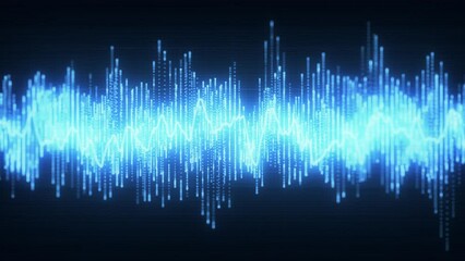 Poster - Digital Audio Spectrum Graphic Equalizer Background Loop/ 4k animation of an abstract background with noise graphic design equalizer for vj loops