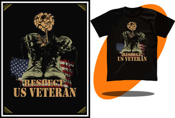 Wall Mural - USA Veteran and Skull or USA flag design or military t shirt design 