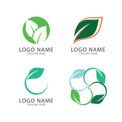 Wall Mural - Green leaf logo ecology nature element vector icon