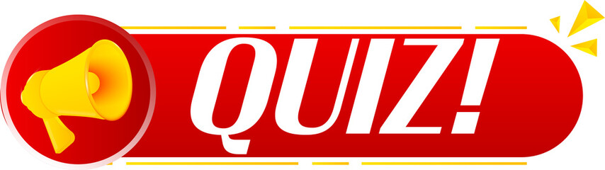 Poster - Megaphone with quiz on white background. Megaphone banner. Web design. Vector