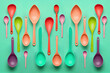 © ADDICTIVE STOCK - Different colored plastic spoons. Generative AI