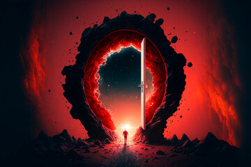 Canvas Print - portal to red universe
