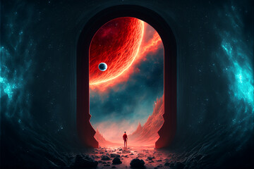 Canvas Print - portal to red universe