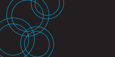 Wall Mural - Abstract blue pattern with rings motion backdrop wallpaper. Dark blue geometric background.