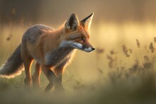 Fox Generative AI Wildlife Shot With Copy Space