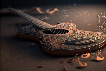 Digital illustration about guitar.