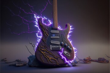 Digital illustration about guitar.