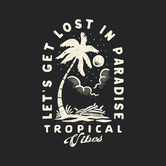 palm illustration tropical graphic beach design surf vintage t shirt