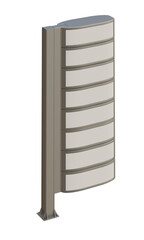 Poster - ADVERTISING TOTEM FOR MALL AND SHOPPING CENTER, 3D RENDERING OF TOTEM ON WHITE, PNG TRANSPARENT BACKGROUND
