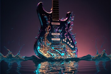 Digital illustration about guitar.