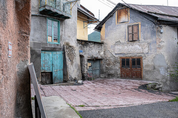 Wall Mural - Street view in old part of the city of Briancon, France