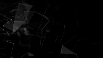 Poster - Abstract plexus geometry background. Digital technology network connection concept. 3D rendered illustration.