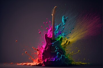 Digital illustration about guitar.