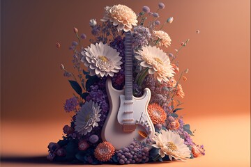 Wall Mural - Digital illustration about guitar.