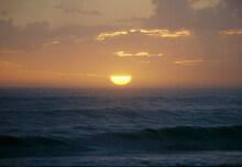 Waves At Sunset In The Atlantic Ocean.; Cape Hatteras, North Carolina.