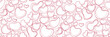 Seamless abstract hand-drawn pattern on white. Doodle pink hearts. Vector illustration in sketch style. Cute endless texture for kids design, Valentine's Day decor, wallpaper, wrapper or fabrics. 