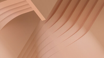 Poster - Abstract Background. Creative idea Paper Cut and digital wave for ladder Development and folding paper concept with Business success on orange background. copy space, website -3d Rendering
