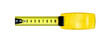 Top view Realistic yellow Tape measure isolated. Photo-realistic roulette, construction tool for length measuring. Design case in yellow version. png.