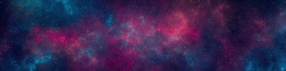 Wall Mural - nebula and stars in night sky web banner. space background.