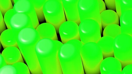 Poster - Moving up and down cylinders. Design. Animation with moving 3D round-shaped cylinders. Stylish motion animation with 3d columns