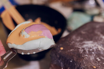 The process of making a dental prosthesis in a dental laboratory.