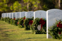 Wreaths Across America Placed At Headstones At National Cemetery December 17, 2022 In Cape Canaveral, Florida