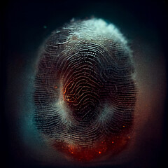Aufkleber - Close up beautiful abstract multi colored fingerprint on background texture for design. 