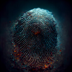Poster - Close up beautiful abstract multi colored fingerprint on background texture for design. 