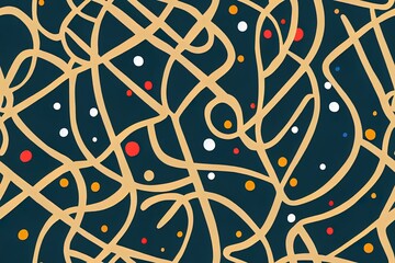 Wall Mural - Modern abstract seamless pattern including textured hand-drawn geometric patterns, dots, and lines. Exciting bohemian pattern. artwork reminiscent to a contemporary collage Generative AI