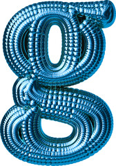 Blue symbol made of spheres. letter g