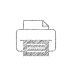 Poster - Printer white sketch vector icon. Printer Sign Vector Design Template